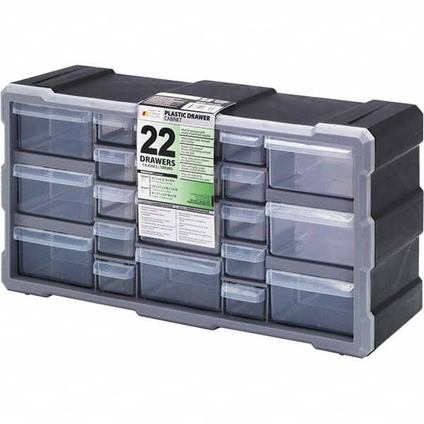 Quantum Storage - 22 Drawer, Small Parts Drawer Cabinet System - 19-1/2" Deep x 6-1/4" Wide x 10" High - Caliber Tooling