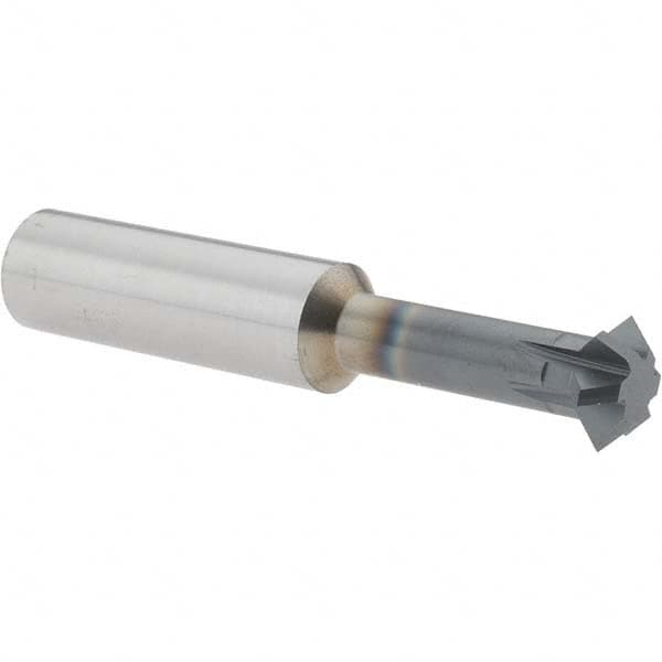 Accupro - 5/8° 5/8" Cut Diam, 0.25" Cut Width, 5/8" Shank, Solid Carbide Double-Angle Cutter - Caliber Tooling