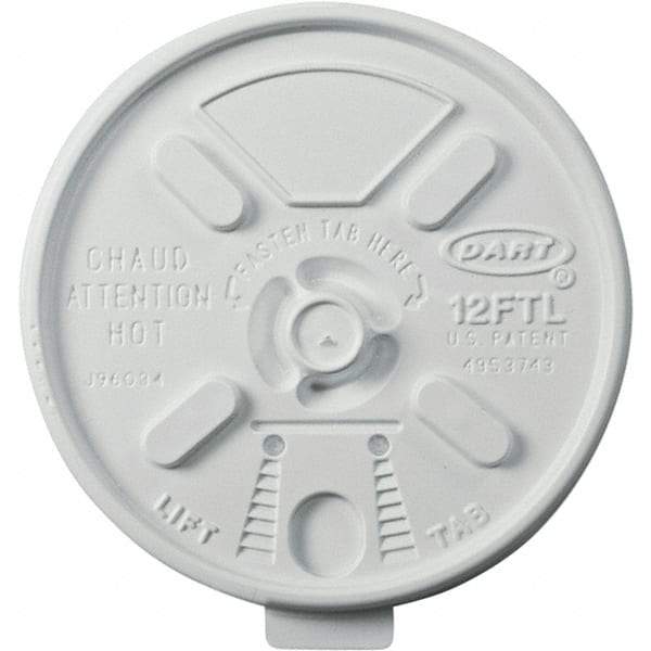 DART - Foam Lids for 10-14 oz Foam Cups - White - Caliber Tooling