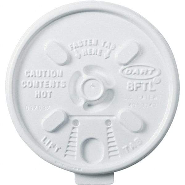 DART - Plastic Hot Cup Lids, 6-10 oz Cups - White - Caliber Tooling