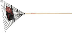 Razor-Back - Leaf Rake with 54" Straight Hardwood Handle - 24" Blade Width, 24 Tines, 14-5/64" Tine Length - Caliber Tooling