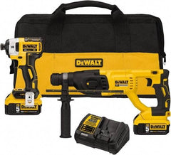 DeWALT - 20 Volt Cordless Tool Combination Kit - Includes 1/4" Brushless Impact Driver & SDS Plus Brushless Rotary Hammer, Lithium-Ion Battery Included - Caliber Tooling