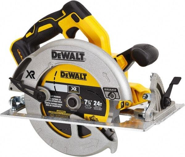 DeWALT - 20 Volt, 7-1/4" Blade, Cordless Circular Saw - 4,000 RPM, Lithium-Ion Batteries Not Included - Caliber Tooling