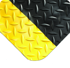 UltraSoft Diamond Plate Floor Mat - 3' x 5' x 15/16" Thick - (Black/Yellow Diamond Plate) - Caliber Tooling