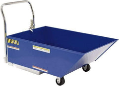 Vestil - 206 Lb Load Capacity, 1/3 Cu Yd, Steel Low Profile - 29-13/16" Wide x 54" Long x 33-5/8" High, Blue - Caliber Tooling