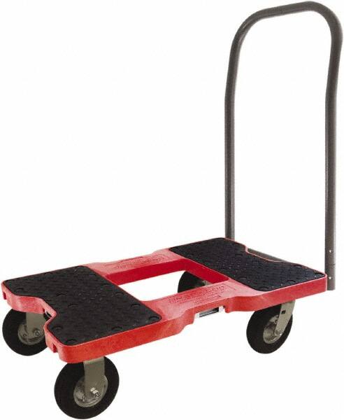 Snap-Loc - 1,500 Lb Capacity Steel Convertible Hand Truck - Polyethylene/Polypropylene Plastic Deck, 20-1/2" OAW, 32" Platform Length x 9-1/2" Platform Height, Rubber Casters - Caliber Tooling