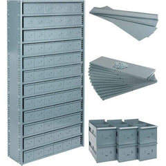 Value Collection - 35.8" Wide, 1 High, Open Shelving Accessory/Component - 21 Gauge Steel, Powder Coat Finish, Use with Bins/Totes - Caliber Tooling