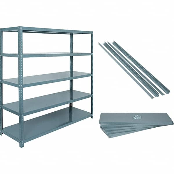 Value Collection - 72" Wide, 1-15/16 High, Open Shelving Accessory/Component - 14 Gauge Steel, Powder Coat Finish, Use with High Capacity Storage Racks - Caliber Tooling