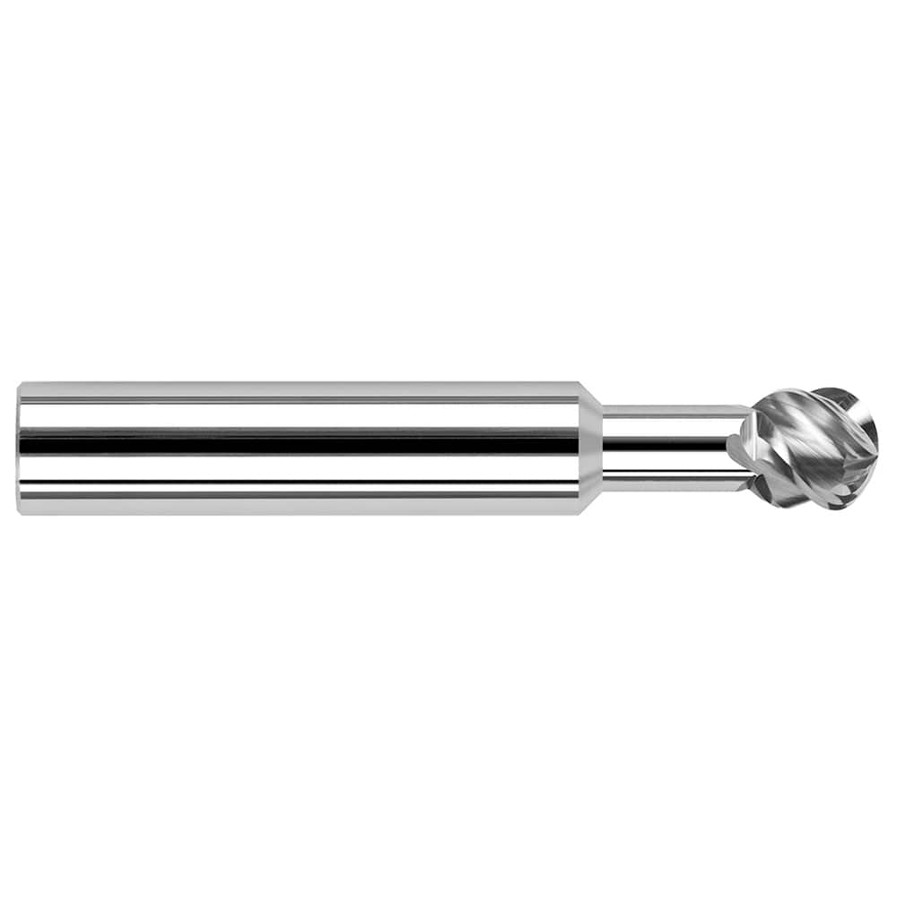 1/16″ Diam 270° Wrap Angle 0.053″ LOC 2-Flute Uncoated Undercut End Mill 1/8″ Shank Diam, 1-1/2″ OAL, 0.0312″ Radius, Solid Carbide