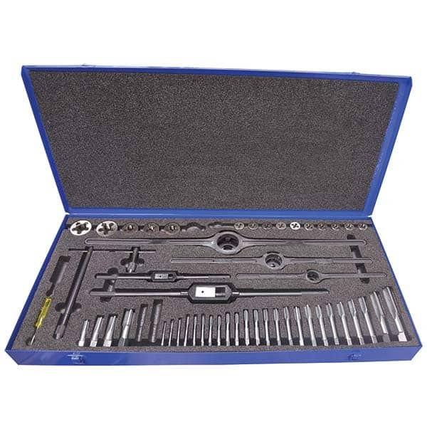 Greenfield Threading - Tap & Die Sets Minimum Tap Thread Size (Inch): #4-40 Maximum Tap Thread Size (Inch): 5/16-18 - Caliber Tooling