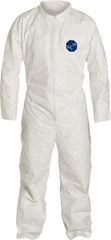 Dupont - Size M Film Laminate General Purpose Coveralls - White, Zipper Closure - Caliber Tooling