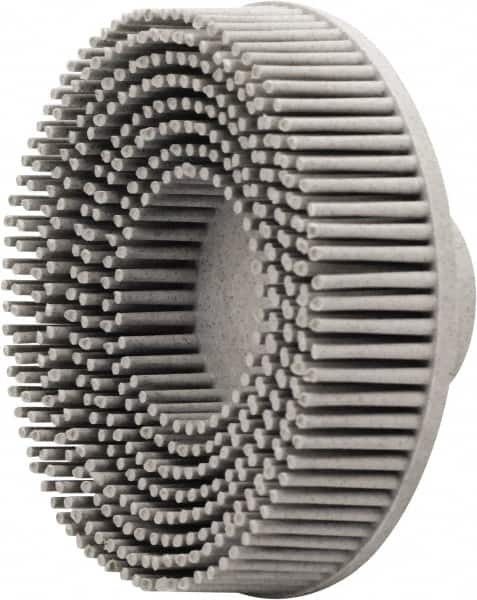 Value Collection - 3" 120 Grit Ceramic Straight Disc Brush - Threaded Hole Connector, 5/8" Trim Length, 1/4-20 Threaded Arbor Hole - Caliber Tooling