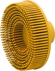 Value Collection - 3" 80 Grit Ceramic Straight Disc Brush - Threaded Hole Connector, 5/8" Trim Length, 1/4-20 Threaded Arbor Hole - Caliber Tooling