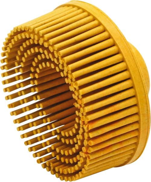 Value Collection - 2" 80 Grit Ceramic Straight Disc Brush - Threaded Hole Connector, 5/8" Trim Length, 1/4-20 Threaded Arbor Hole - Caliber Tooling