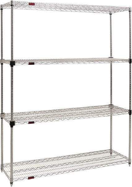 Eagle MHC - 4 Shelf Eagle MHC Wire Shelving - Starter Unit - 60" Wide x 24" Deep x 74" High, - Caliber Tooling