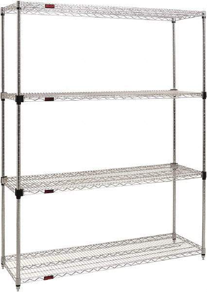 Eagle MHC - 4 Shelf Eagle MHC Wire Shelving - Starter Unit - 48" Wide x 24" Deep x 74" High, - Caliber Tooling