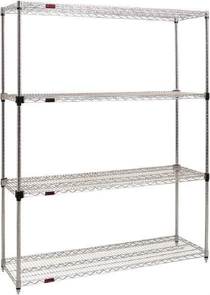 Eagle MHC - 4 Shelf Eagle MHC Wire Shelving - Starter Unit - 72" Wide x 18" Deep x 74" High, - Caliber Tooling