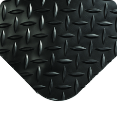 Diamond Plate SpongeCote Floor Mat - 3' x 5' x 9/16" Thick - (Black Anti-Fatigue) - Caliber Tooling