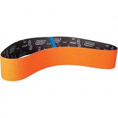 Norton - 6" Wide x 60" OAL, 100 Grit, Ceramic Abrasive Belt - Ceramic, Coated, Y Weighted Cloth Backing - Caliber Tooling