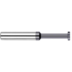 Harvey Tool - 1/4" Cut Diam, 3/32" Cut Width, 1/4" Shank, Straight-Tooth Woodruff Keyseat Cutter - Exact Industrial Supply