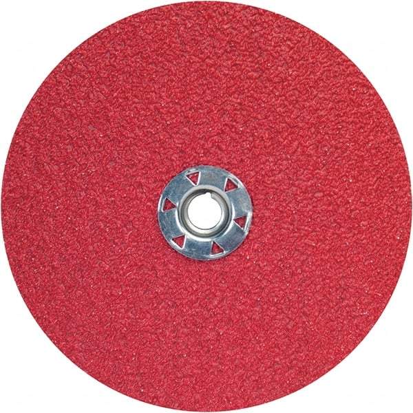 Norton - 7" Diam 5/8-11 Threaded Hole 60 Grit Fiber Disc - Ceramic Alumina, 8,600 Max RPM - Caliber Tooling