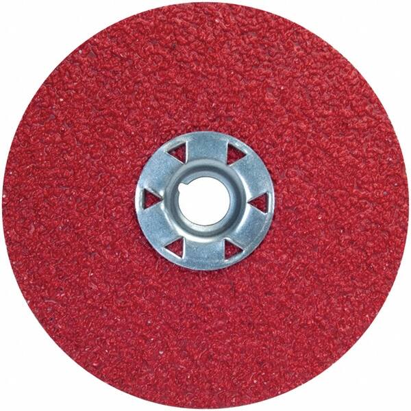 Norton - 4-1/2" Diam 5/8-11 Threaded Hole 80 Grit Fiber Disc - Ceramic Alumina, 11,000 Max RPM - Caliber Tooling