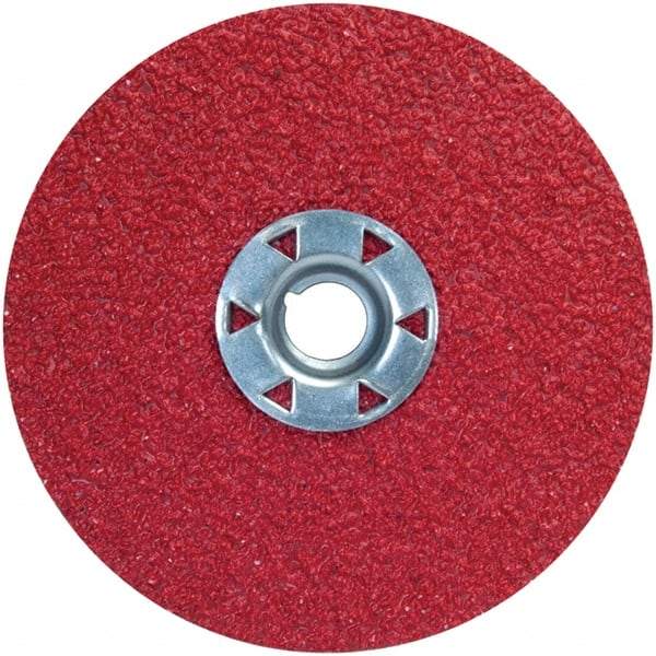 Norton - 4-1/2" Diam 5/8-11 Threaded Hole 50 Grit Fiber Disc - Ceramic Alumina, 11,000 Max RPM - Caliber Tooling