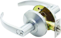 Stanley - Grade 2 Entry Lever Lockset for 1-3/8 to 2" Thick Doors - 2-3/4" Back Set, Best SFIC Cylinder, Brass, Satin Chrome Finish - Caliber Tooling