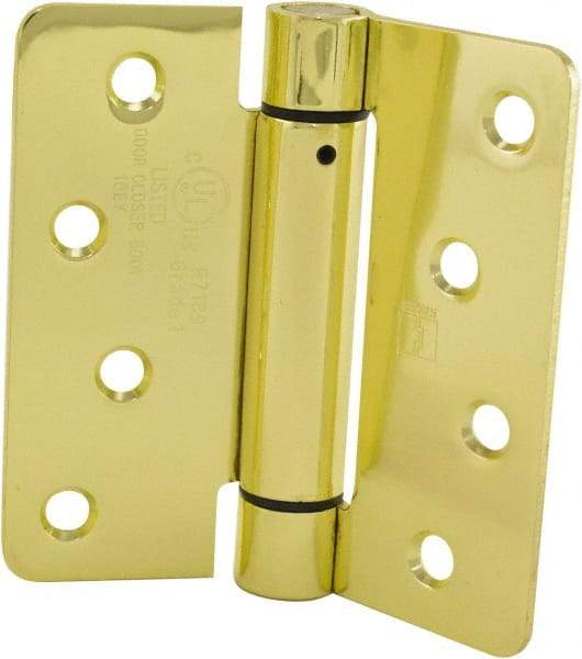 Hager - 4" Wide x 4" High Special Residential Residential Hinge - Round Edge, Steel, Bright Brass Finish - Caliber Tooling