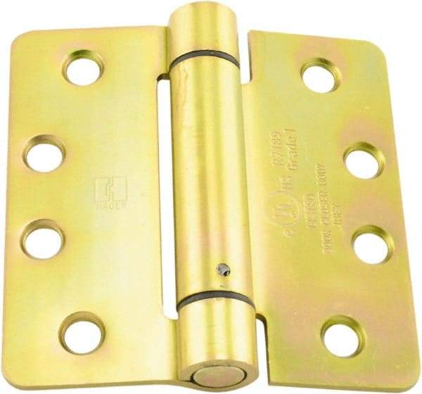 Hager - 4" Wide x 4" High Standard Weight Ball Bearing Residential Hinge - Round Edge, Steel, Zinc Finish - Caliber Tooling