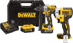 DeWALT - 20 Volt 1/2" Chuck Pistol Grip Handle Cordless Drill - 0-2000 RPM, Keyless Chuck, Reversible, 2 Lithium-Ion Batteries Included - Caliber Tooling