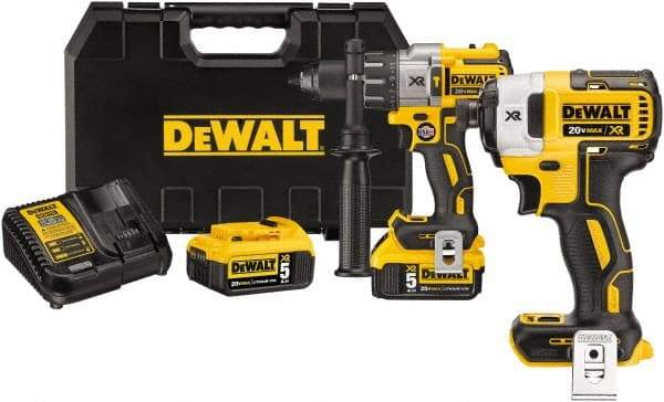 DeWALT - 20 Volt 1/2" Keyless Chuck Cordless Hammer Drill - 0 to 38,250 BPM, 0 to 2,000 RPM, Reversible - Caliber Tooling