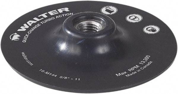 WALTER Surface Technologies - 5" Diam Quick-Change Disc Backing Pad - 12,200 RPM - Caliber Tooling