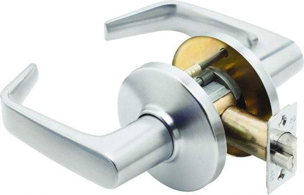 Stanley - Grade 1 Passage Lever Lockset - 2-3/4" Back Set, Zinc, Satin Chrome Finish - Caliber Tooling