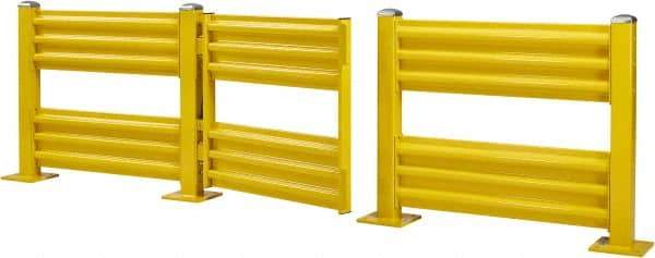 Steel King - Steel Self Closing Rail Safety Gate - Fits 48" Clear Opening, 43-3/4" Wide x 39" Door Height, 100 Lb, Safety Yellow - Caliber Tooling