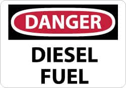 NMC - "Danger - Diesel Fuel", 10" Long x 14" Wide, Aluminum Safety Sign - Rectangle, 0.04" Thick, Use for Hazardous Materials - Caliber Tooling