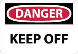 NMC - "Danger - Keep Off", 10" Long x 14" Wide, Aluminum Safety Sign - Rectangle, 0.04" Thick, Use for Hazardous Materials - Caliber Tooling