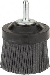 Osborn - 2" 80 Grit Silicon Carbide Crimped Disc Brush - Medium Grade, Quick Change Connector, 1-3/8" Trim Length, 1/4" Shank Diam - Caliber Tooling