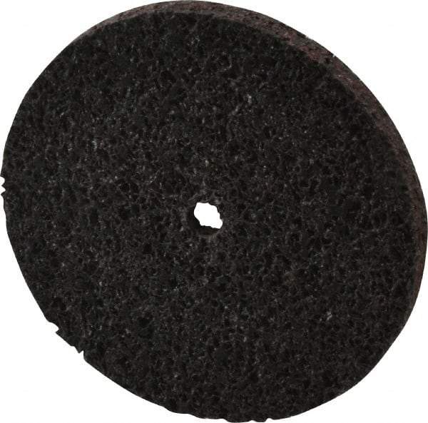 Brite Star - 3" Diam, 1/4" Face Width, 1/4" Center Hole, Medium Grade, Aluminum Oxide Deburring Wheel - Unitized, Soft Density 2 Grade, 12,100 RPM - Caliber Tooling