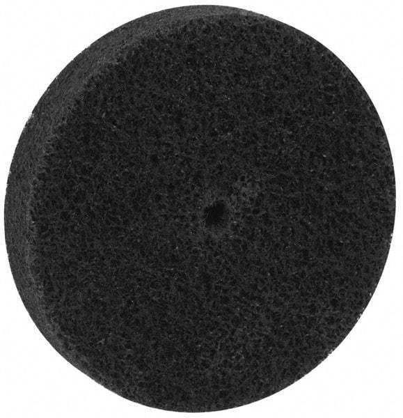 Brite Star - 3" Diam, 1/2" Face Width, 1/4" Center Hole, Fine Grade, Aluminum Oxide Deburring Wheel - Unitized, Medium Density 5 Grade, 15,100 RPM - Caliber Tooling