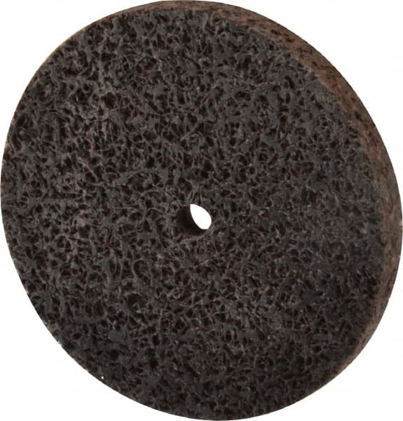 Brite Star - 3" Diam, 5/16" Face Width, 1/4" Center Hole, Medium Grade, Aluminum Oxide Deburring Wheel - Unitized, Hard Density 6 Grade, 18,100 RPM - Caliber Tooling