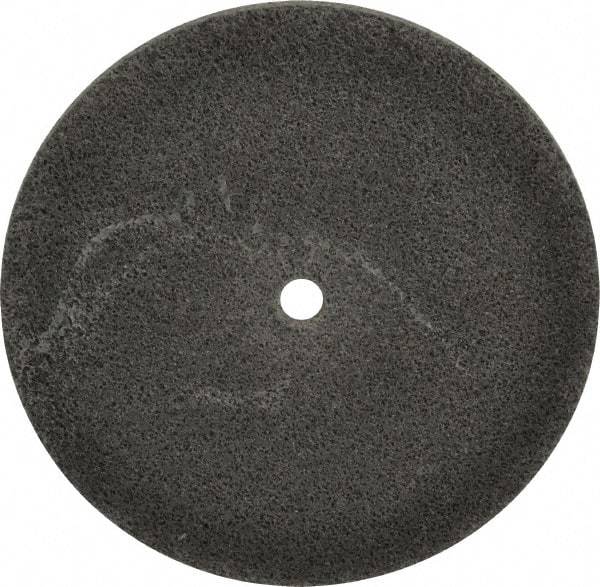 Brite Star - 6" Diam, 1/4" Face Width, 1/2" Center Hole, Fine Grade, Silicon Carbide Deburring Wheel - Unitized, Soft Density 2 Grade, 5,000 RPM - Caliber Tooling