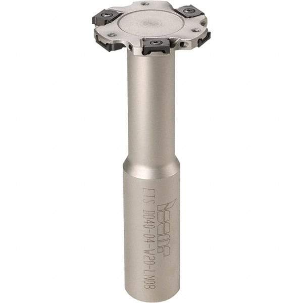 Iscar - Shank Connection, 7/16" Depth of Cut, 1-1/2" Cutter Diam, 6 Tooth Indexable Slotting Cutter - 5/8" Shank Diam, ETS-LN08 Toolholder, LNET Insert - Caliber Tooling