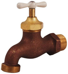 Legend Valve - 3/4" Pipe, 125 psi WOG Rating, Brass Hose Bibb, Stop Valve - T Handle, MNPT x MGHT End Connections, Use with Potable Water Applications - Caliber Tooling