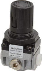 PRO-SOURCE - 1/8 NPT Port, 17 CFM, Aluminum Miniature Regulator - 7 to 145 psi Range, 220 Max psi Supply Pressure, 1/8" Gauge Port Thread, 1.56" Wide x 3.19" High - Caliber Tooling