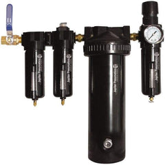 PRO-SOURCE - 25 CFM at 100 psi Inlet, 5 Stage Heavy-Duty Desiccant Dryer - 1/2" NPT Inlet/Outlet x 15" Long x 5-1/2" Wide x 16" High - Caliber Tooling