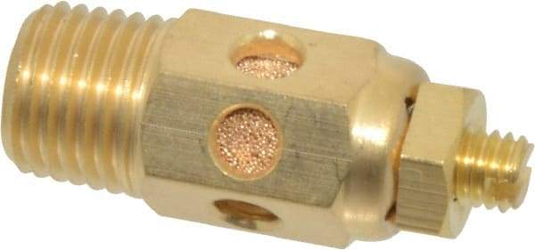 PRO-SOURCE - 1/4 Male NPT, 9/16" Hex, 1-9/16" OAL, Speed Control Muffler - 300 Max psi, 30 CFM, Brass - Caliber Tooling