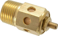 PRO-SOURCE - 1/2 Male NPT, 7/8" Hex, 2" OAL, Speed Control Muffler - 300 Max psi, 60 CFM, Brass - Caliber Tooling