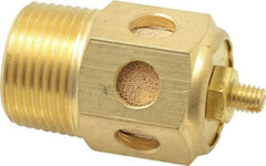 PRO-SOURCE - 3/4 Male NPT, 1-1/16" Hex, 2-3/8" OAL, Speed Control Muffler - 300 Max psi, 70 CFM, Brass - Caliber Tooling