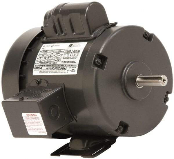 US Motors - 2 Max hp, 3,450 Max RPM, Single Cap Start-Cap Run Electric AC DC Motor - 115/208-230 V Input, Single Phase, 145T Frame, 7/8" Shaft Diam, Rigid Base Mount, TEFC Enclosure - Caliber Tooling